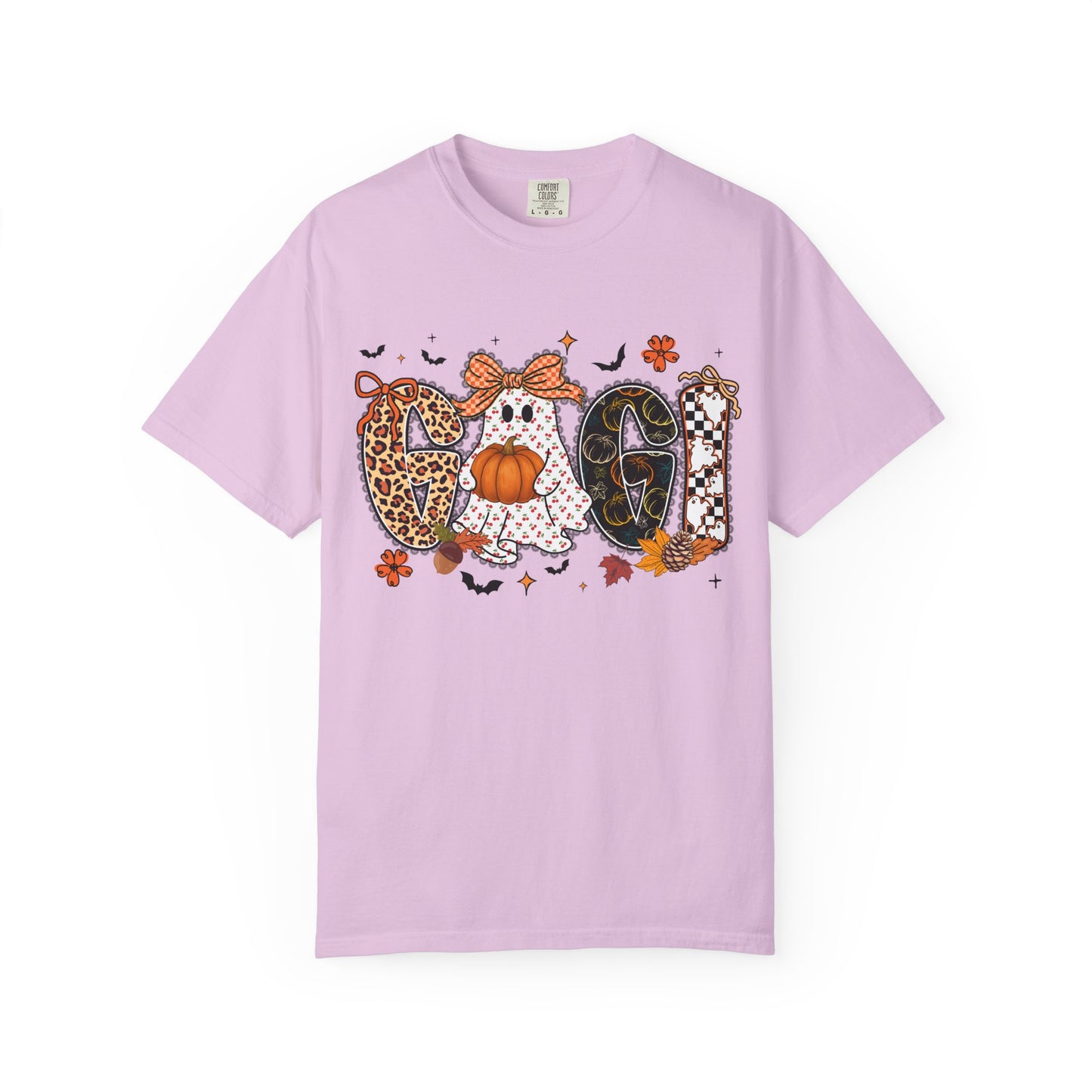 Halloween "Gigi" T-Shirt — Pumpkin, Leopard & Mask Fall Tee