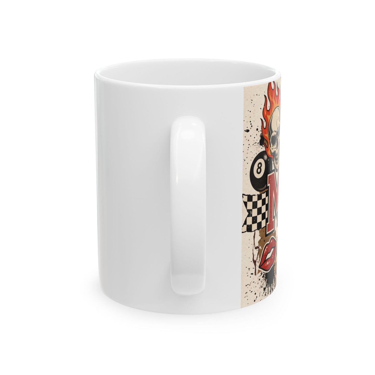 Vintage Tattoo Mom Ceramic Mug — Route 66, Leopard & Skull Retro Coffee Cup (11oz/15oz)