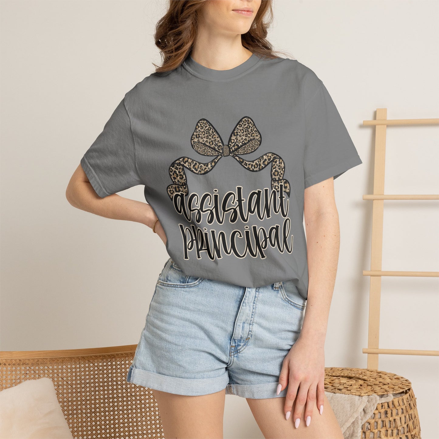Assistant Principal Leopard Bow T-Shirt