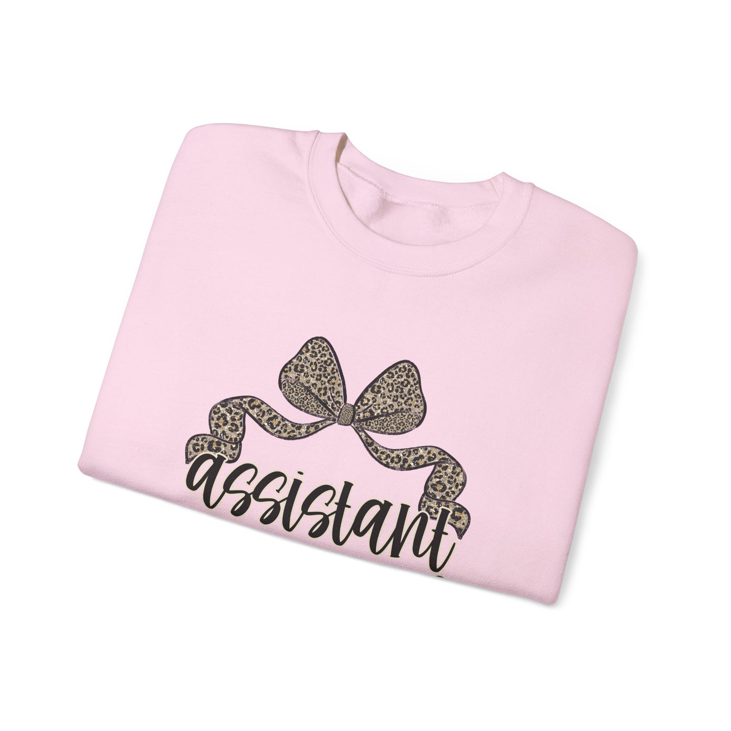 Assistant Principal Sweatshirt — Leopard Bow Crewneck for School Leaders