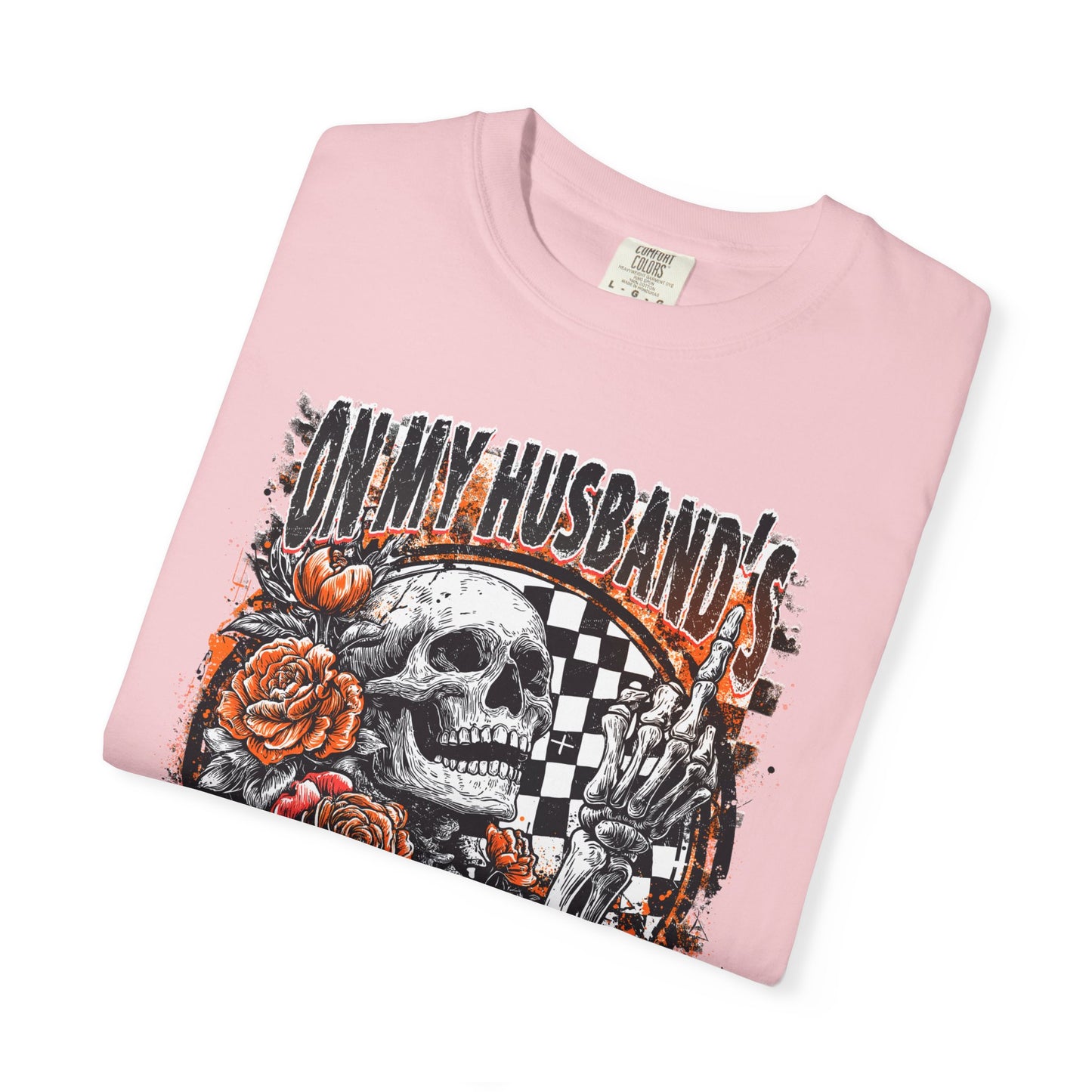 Easy Nerve T-Shirt — Skull, Roses & Racing Flag Graphic Tee
