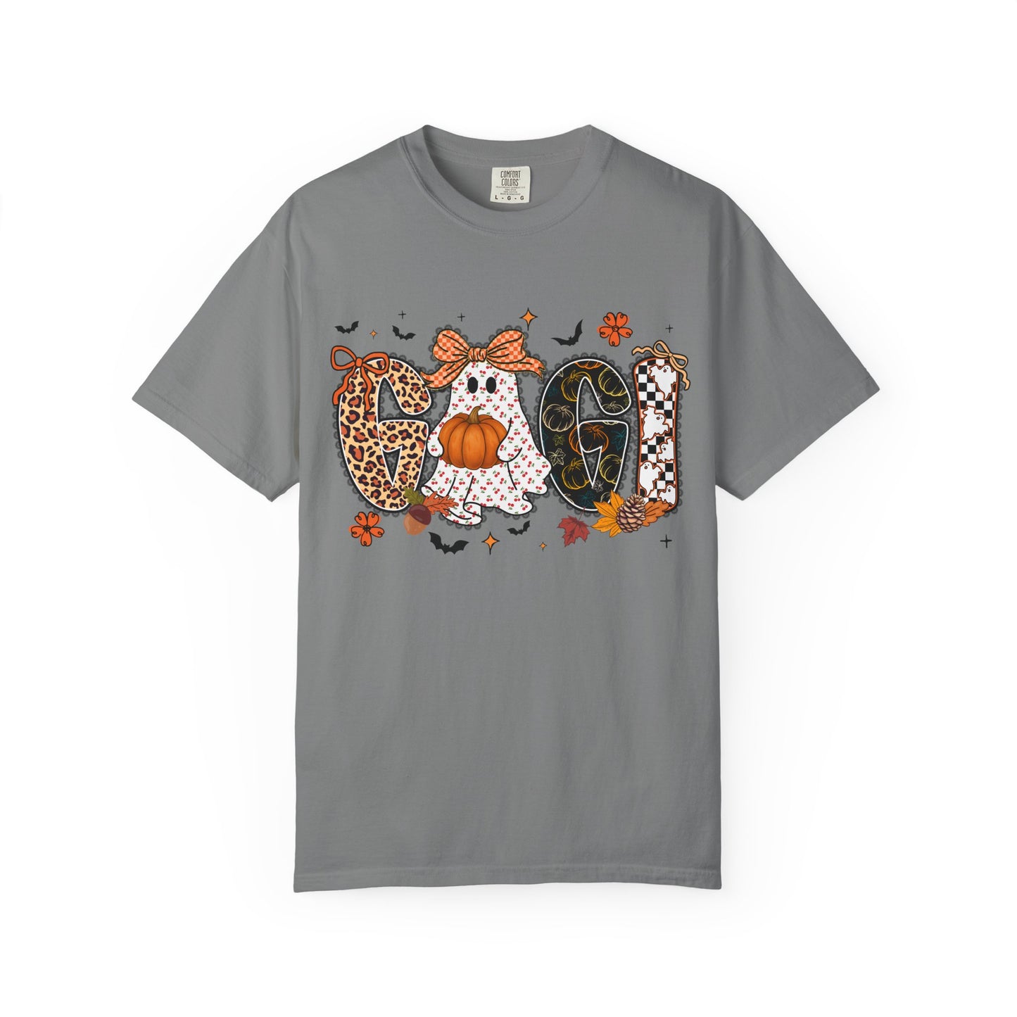 Halloween "Gigi" T-Shirt — Pumpkin, Leopard & Mask Fall Tee