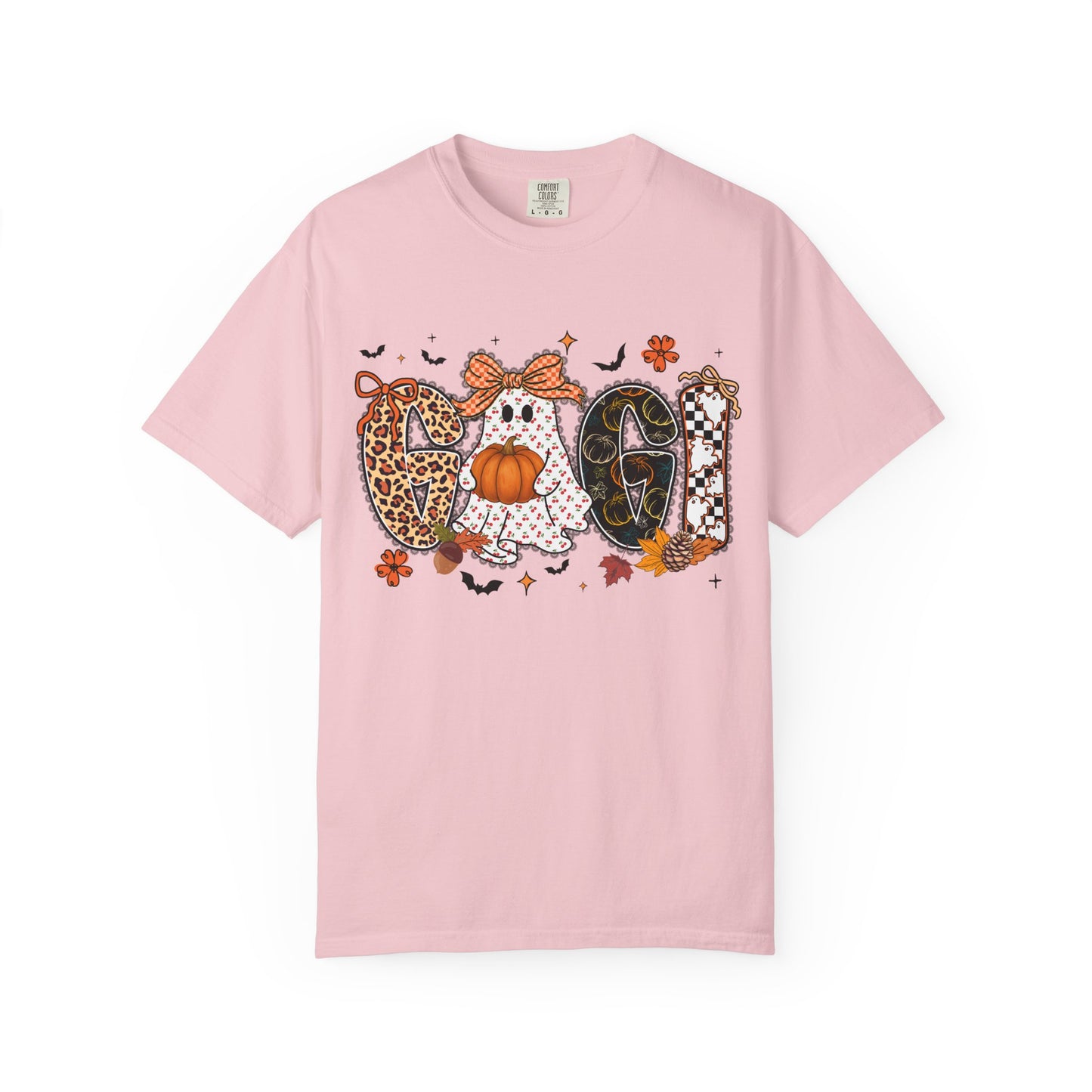 Halloween "Gigi" T-Shirt — Pumpkin, Leopard & Mask Fall Tee