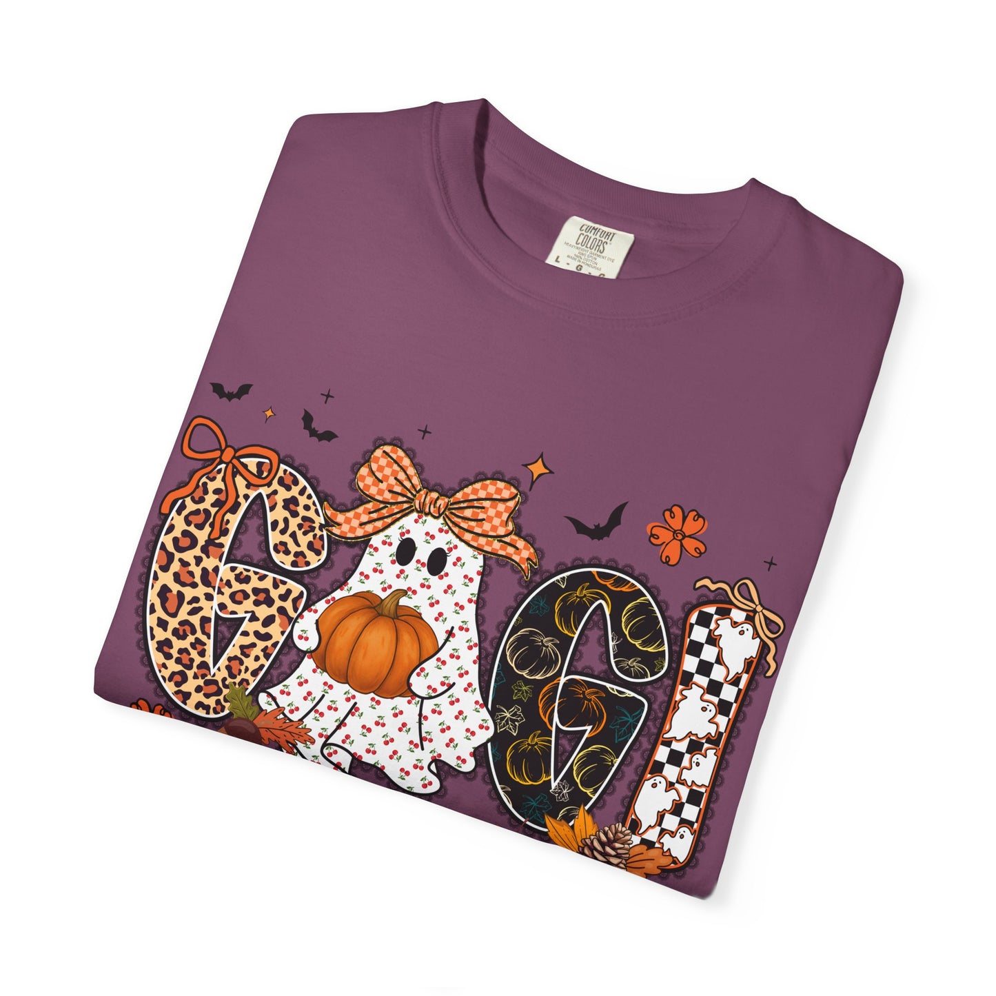 Halloween "Gigi" T-Shirt — Pumpkin, Leopard & Mask Fall Tee