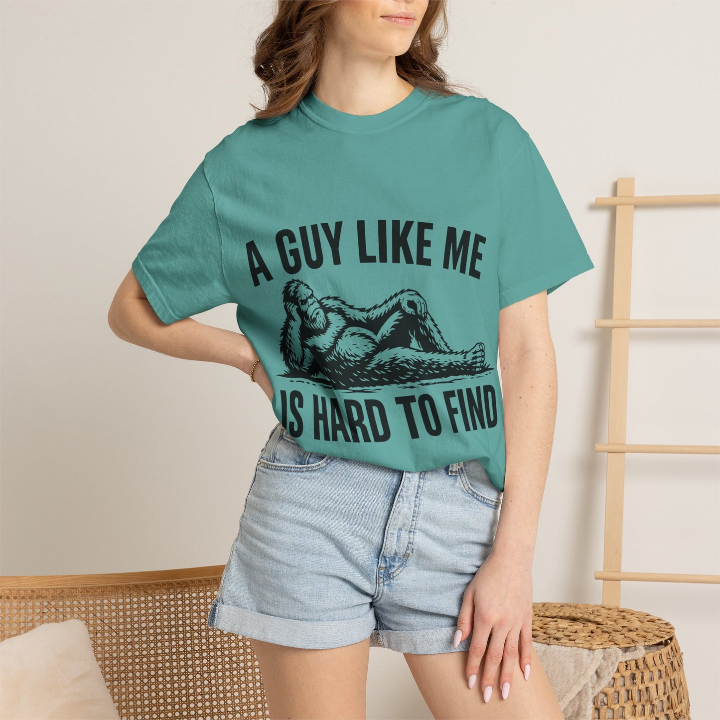 Graphic T-Shirt — “A Guy Like Me Is Hard to Find” Vintage Reclining Figure Tee