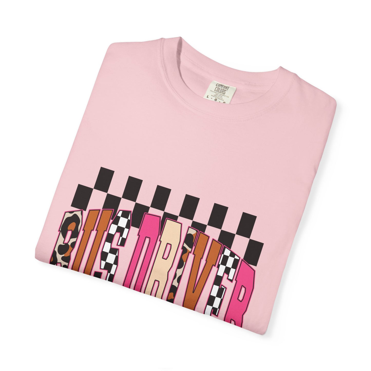 T-Shirt — 'Bus Driver' Checkerboard Graphic Tee (Retro Skate/Punk Vibe)