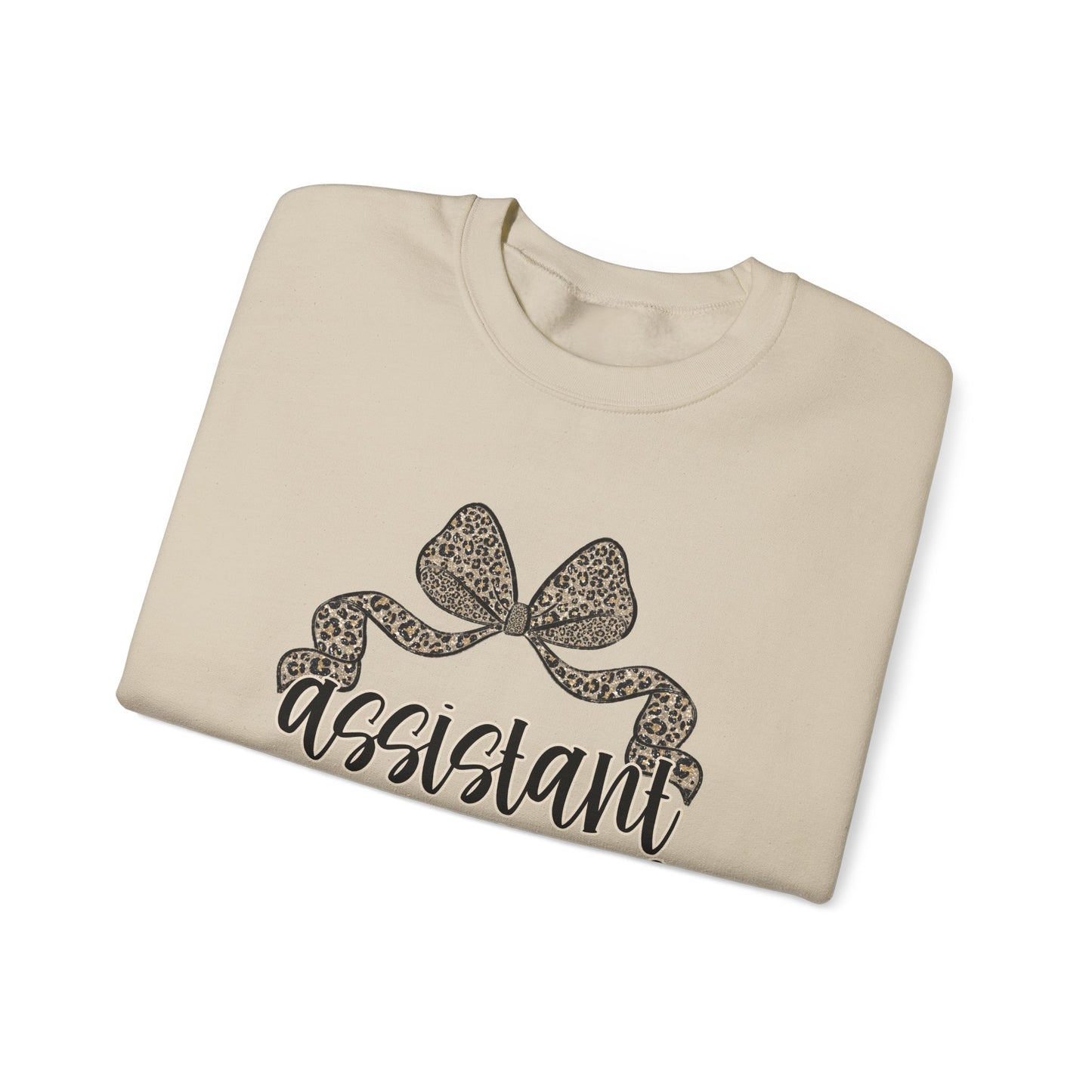 Assistant Principal Sweatshirt — Leopard Bow Crewneck for School Leaders
