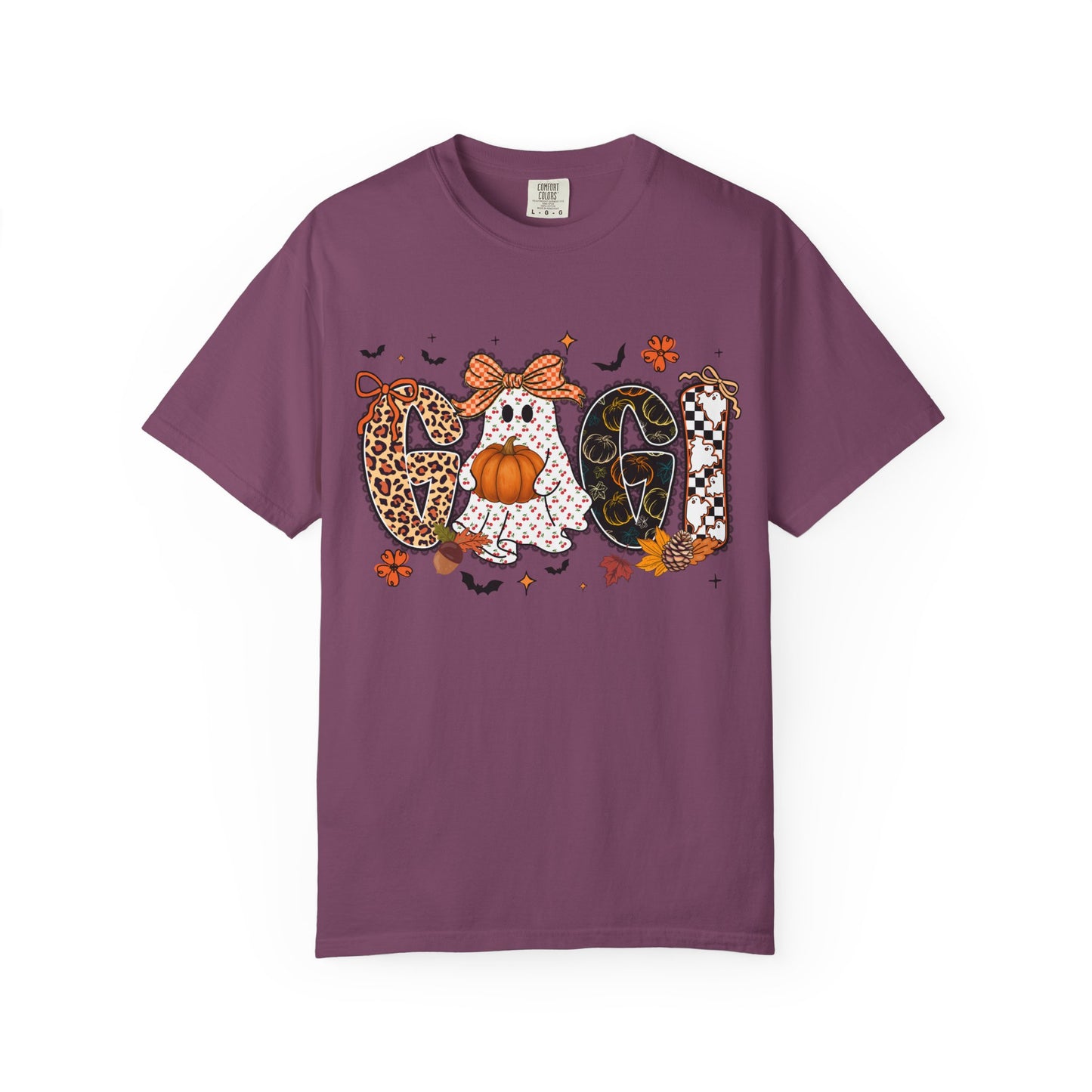 Halloween "Gigi" T-Shirt — Pumpkin, Leopard & Mask Fall Tee