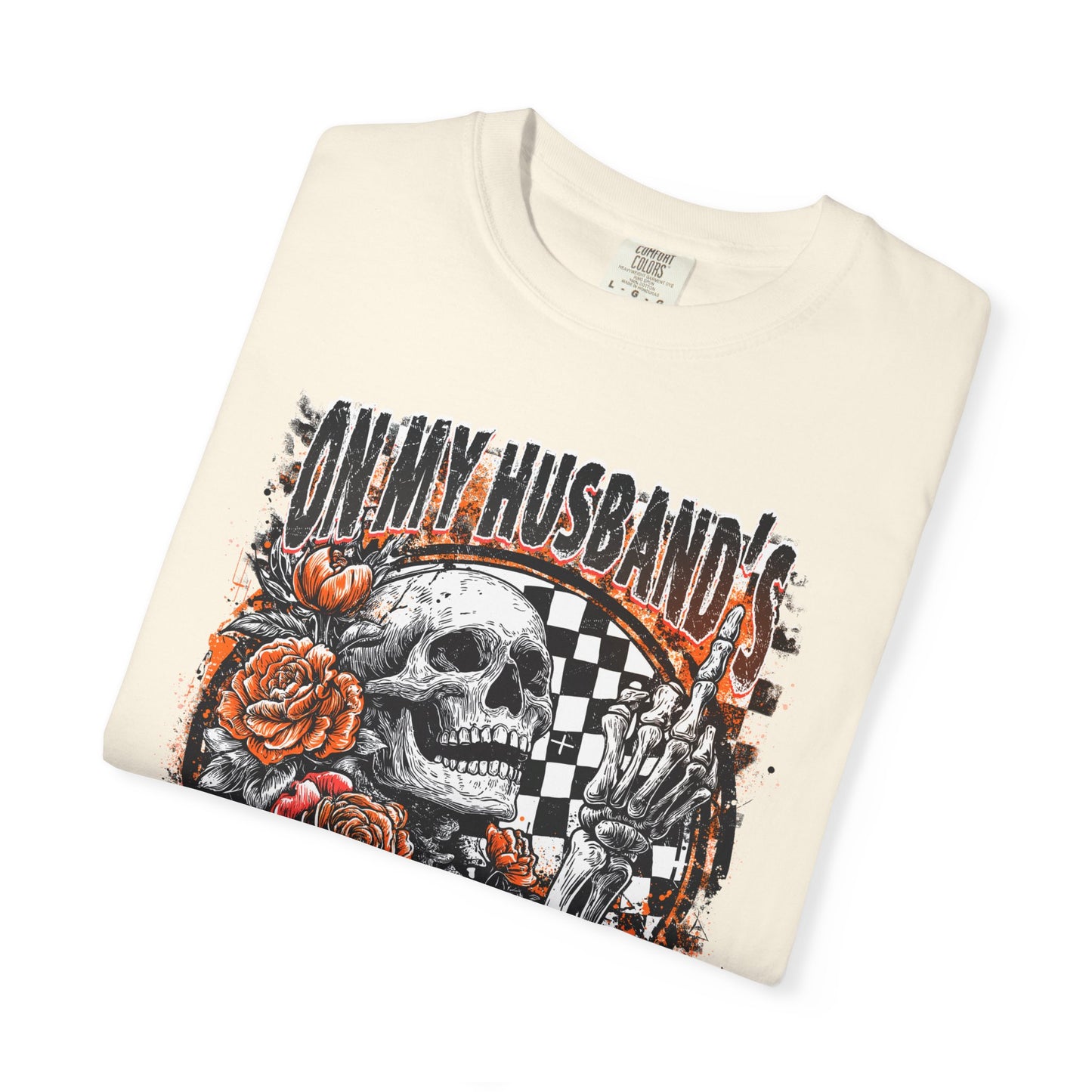 Easy Nerve T-Shirt — Skull, Roses & Racing Flag Graphic Tee
