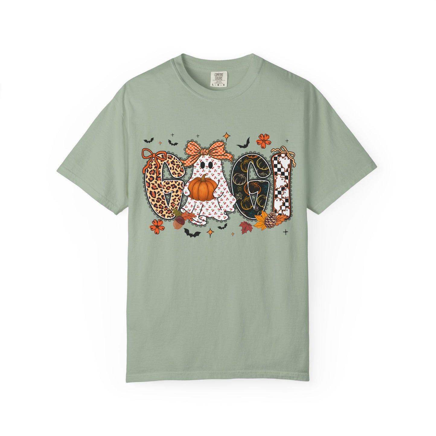 Halloween "Gigi" T-Shirt — Pumpkin, Leopard & Mask Fall Tee