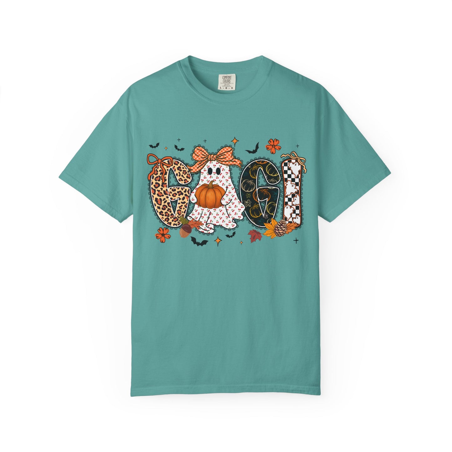 Halloween "Gigi" T-Shirt — Pumpkin, Leopard & Mask Fall Tee