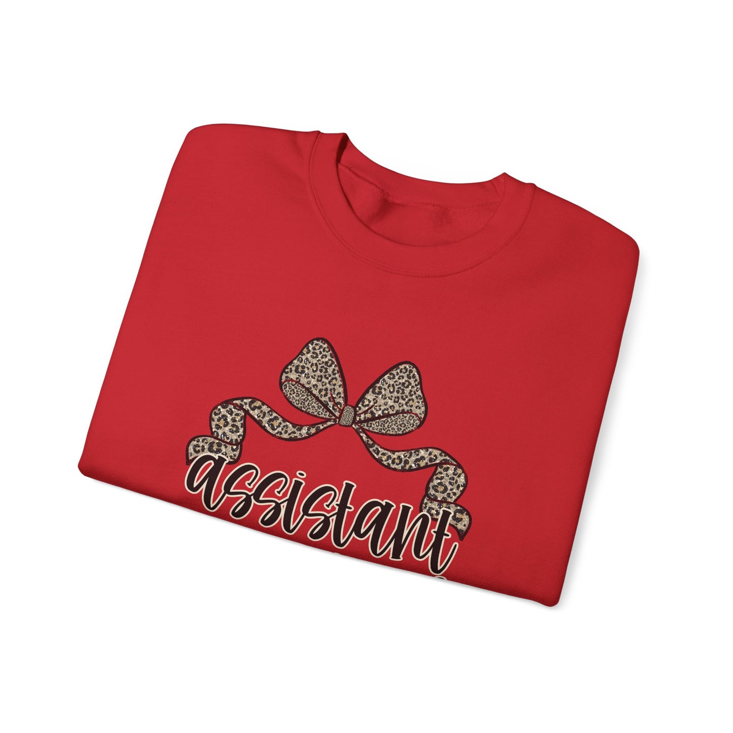 Assistant Principal Sweatshirt — Leopard Bow Crewneck for School Leaders