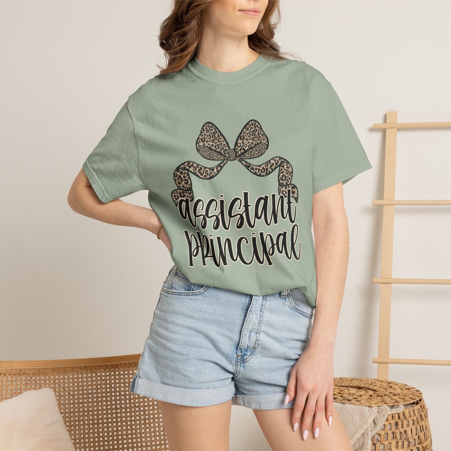Assistant Principal Leopard Bow T-Shirt