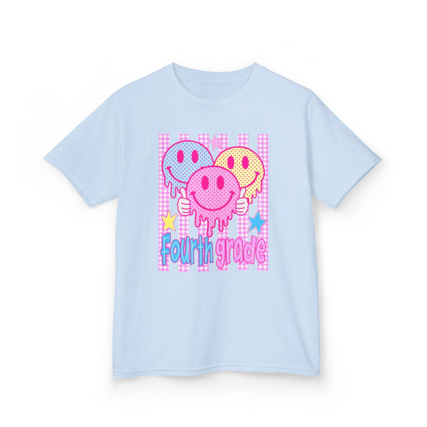 Kids Fourth Grade Smiley Balloon T-Shirt — Cute Drip Smiles Back-to-School Tee