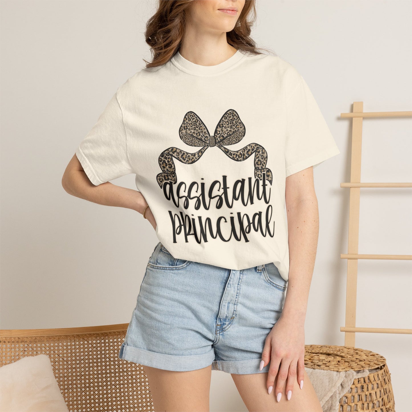 Assistant Principal Leopard Bow T-Shirt