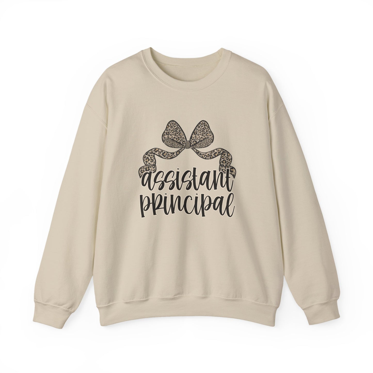Assistant Principal Sweatshirt — Leopard Bow Crewneck for School Leaders