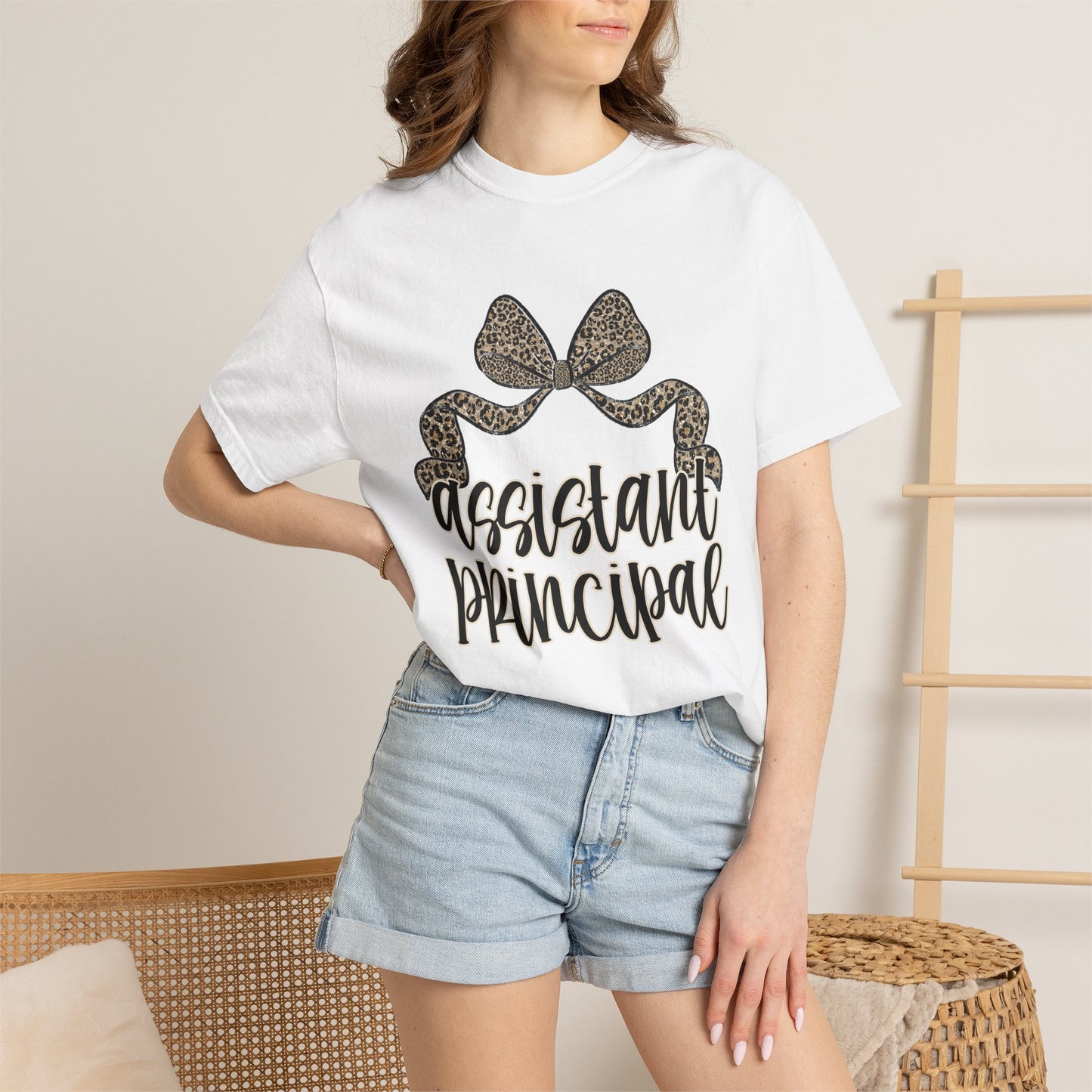 Assistant Principal Leopard Bow T-Shirt