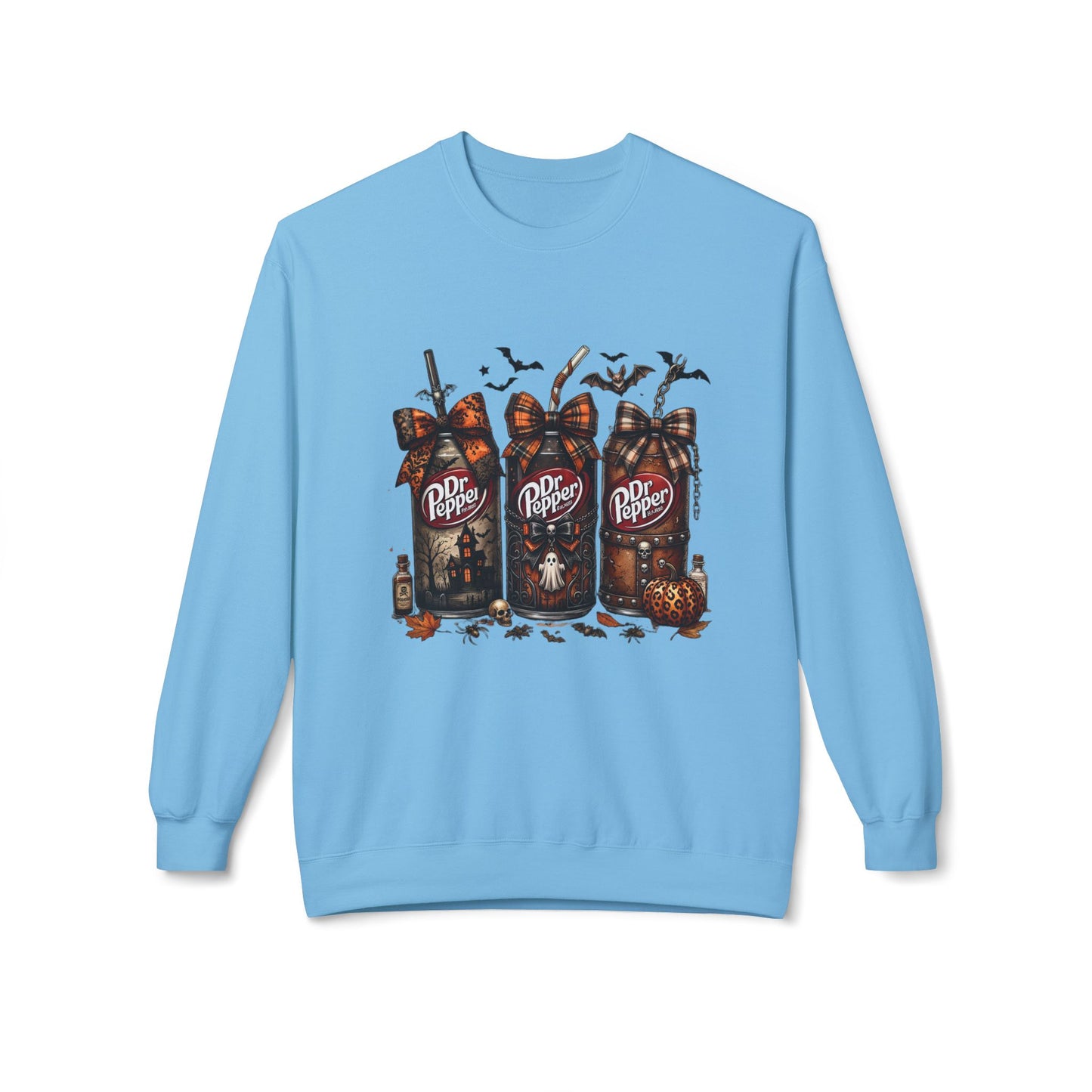 Halloween Dr Pepper Crewneck Sweatshirt — Spooky Soda Bottle Graphic