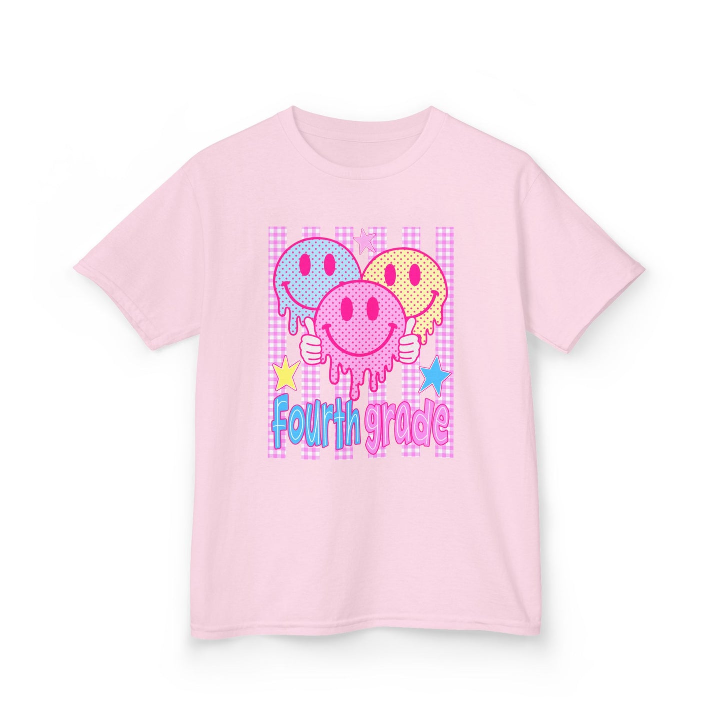 Kids Fourth Grade Smiley Balloon T-Shirt — Cute Drip Smiles Back-to-School Tee