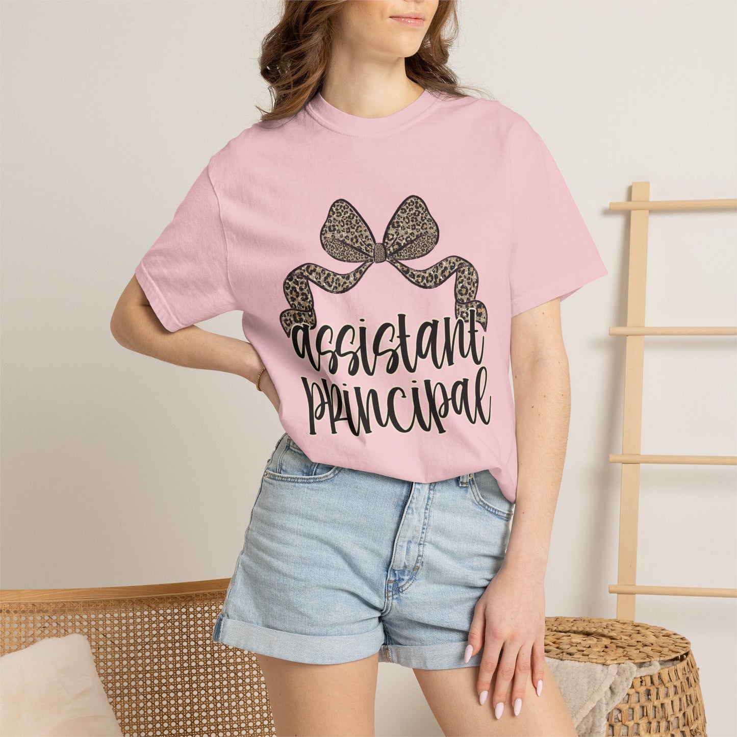 Assistant Principal Leopard Bow T-Shirt