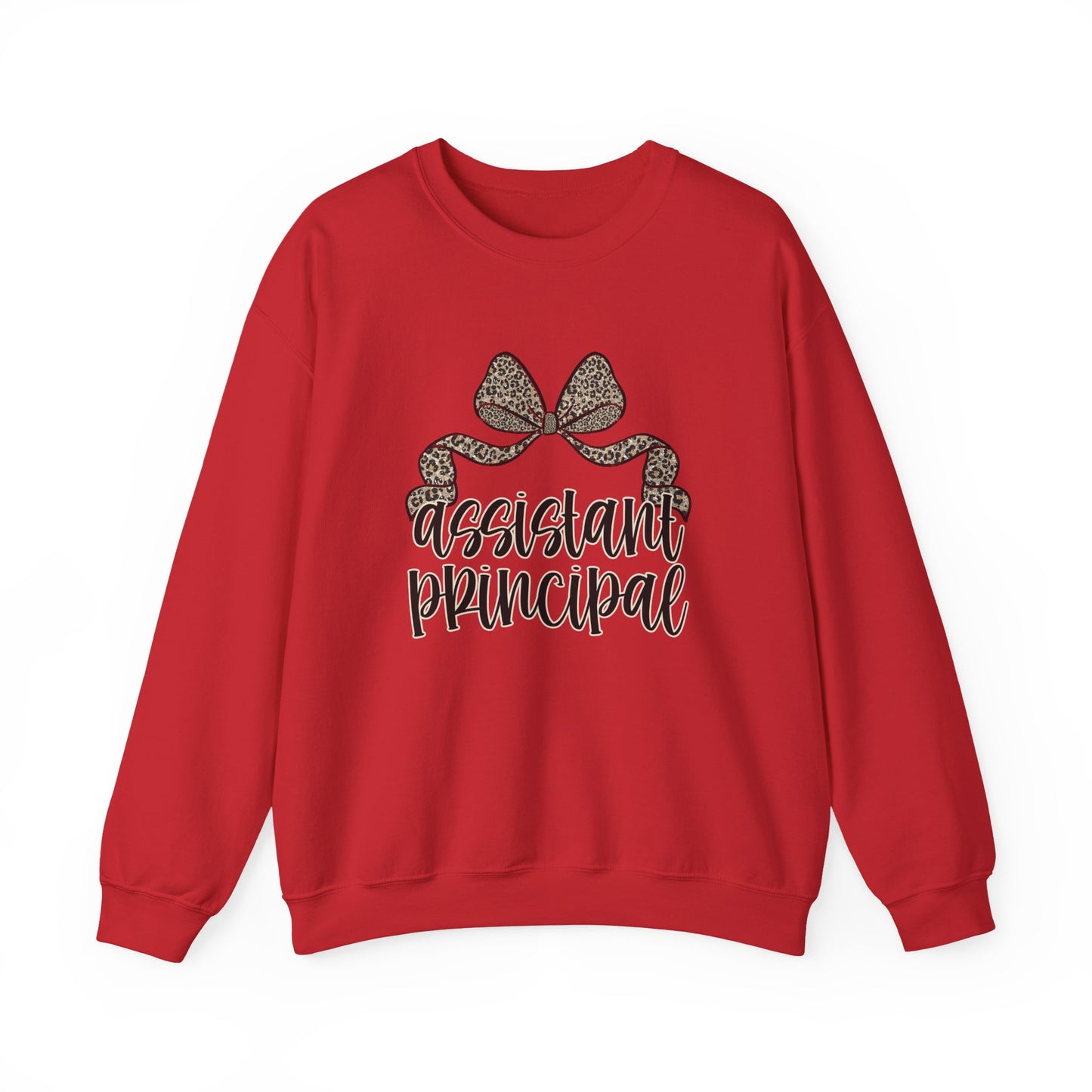 Assistant Principal Sweatshirt — Leopard Bow Crewneck for School Leaders
