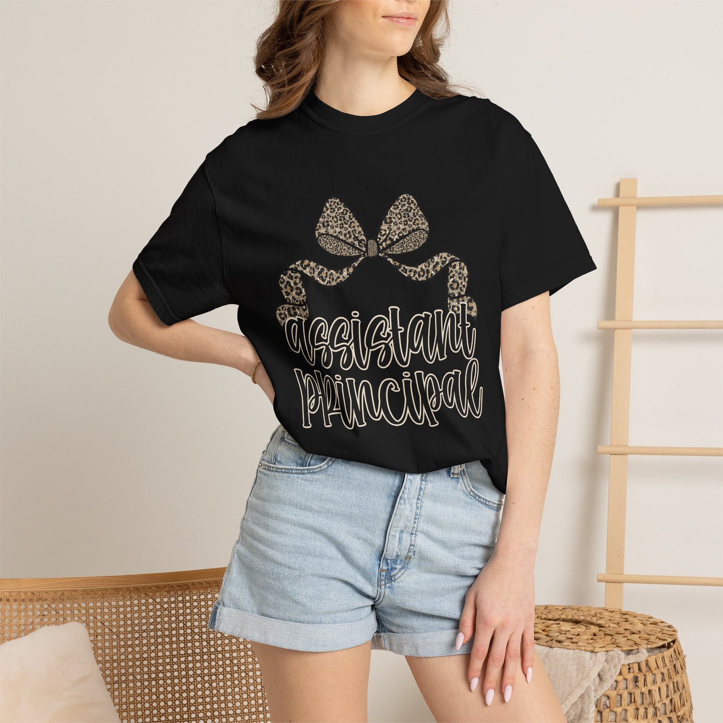 Assistant Principal Leopard Bow T-Shirt