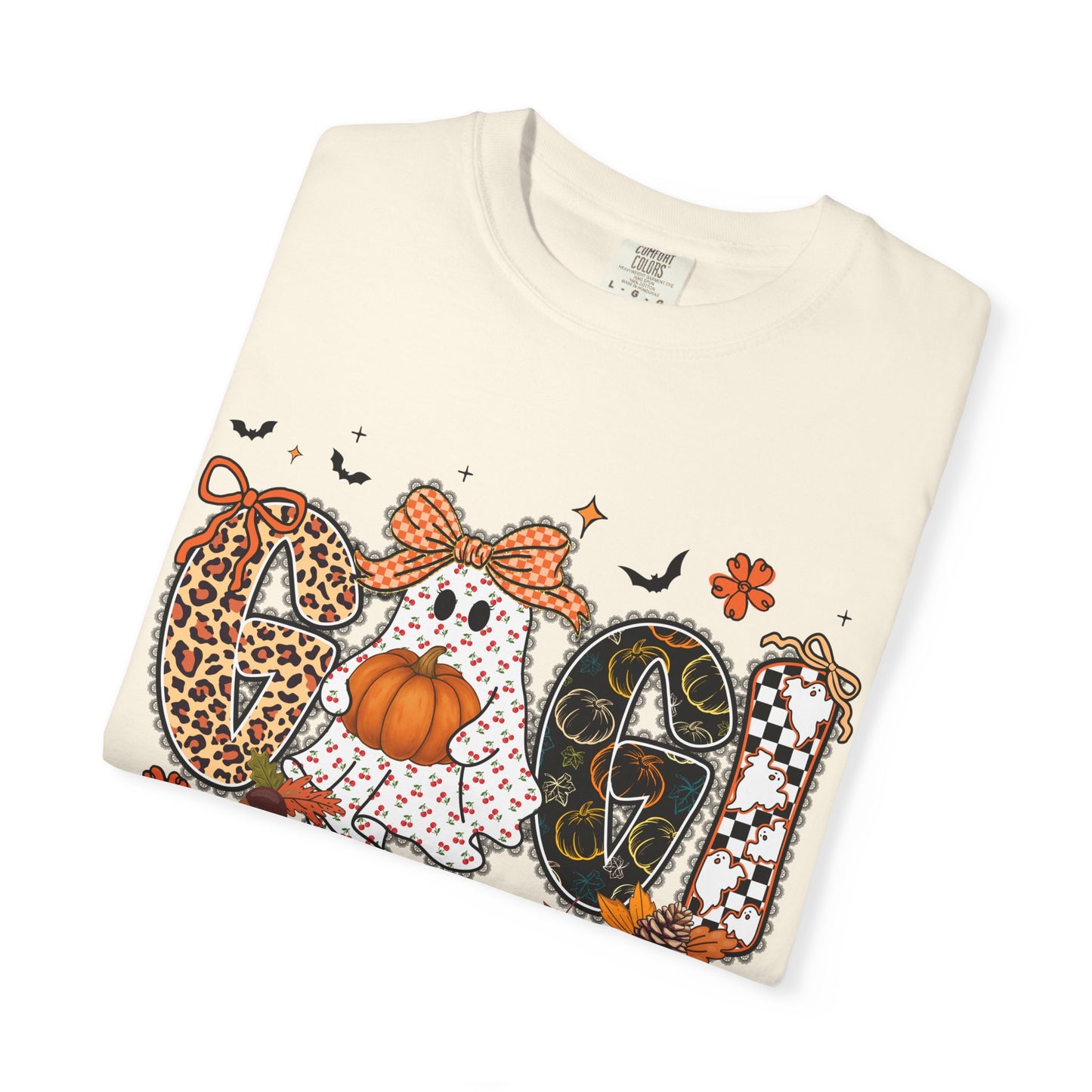 Halloween "Gigi" T-Shirt — Pumpkin, Leopard & Mask Fall Tee