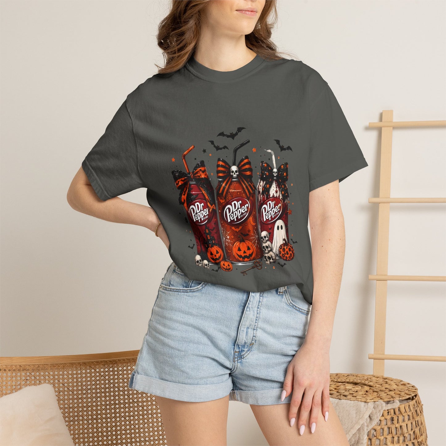 Halloween Dr Pepper Candy Bar T-Shirt — Cute Spooky Soda & Pumpkin Graphic Tee
