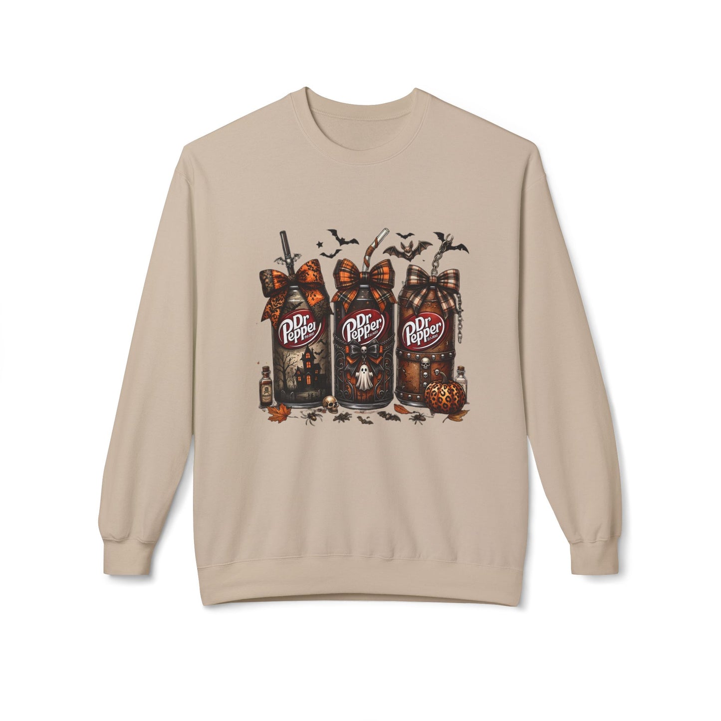 Halloween Dr Pepper Crewneck Sweatshirt — Spooky Soda Bottle Graphic