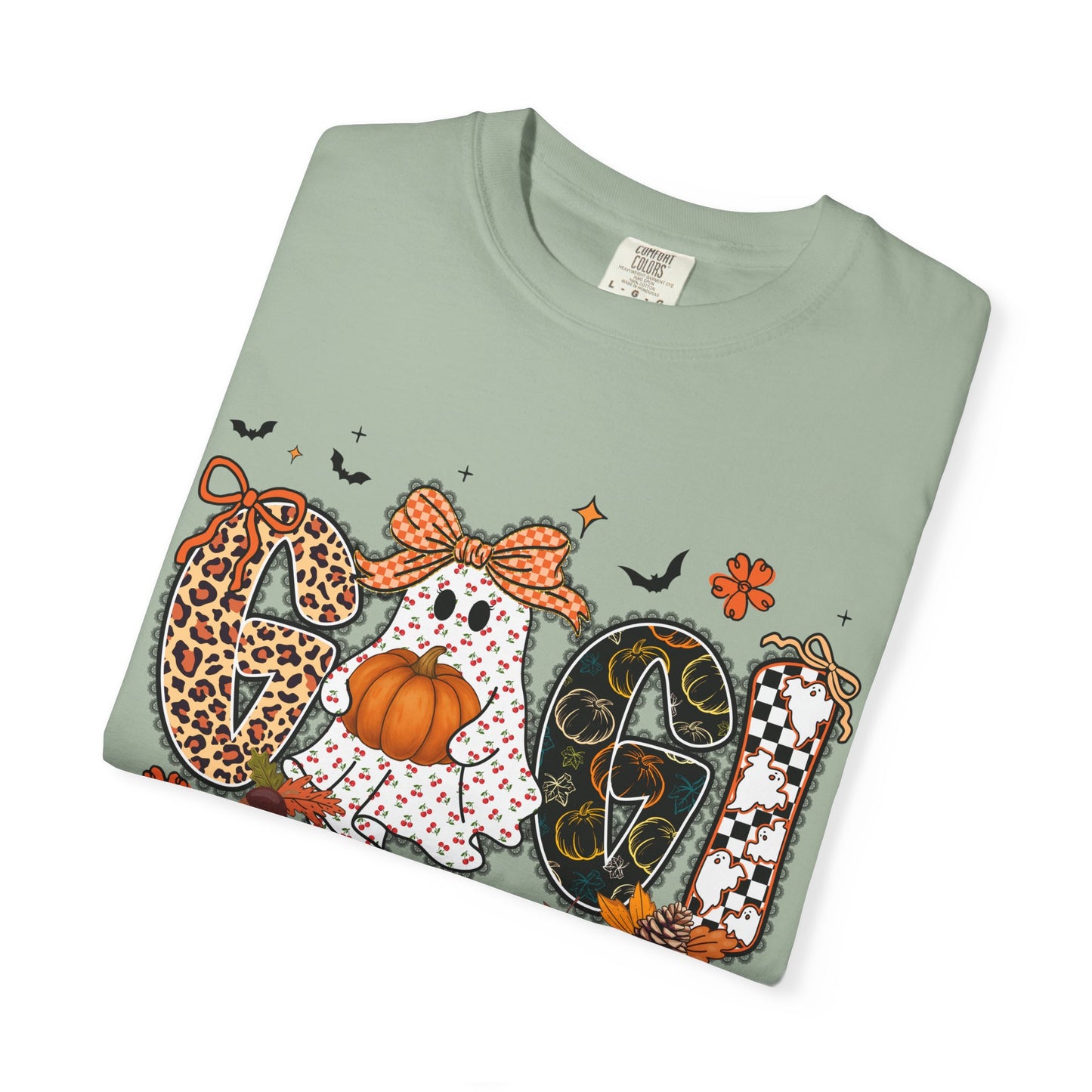 Halloween "Gigi" T-Shirt — Pumpkin, Leopard & Mask Fall Tee