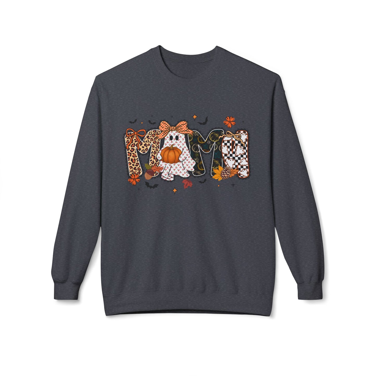 Mom Halloween Sweatshirt — Cute Pumpkin & Leopard Fall Crewneck
