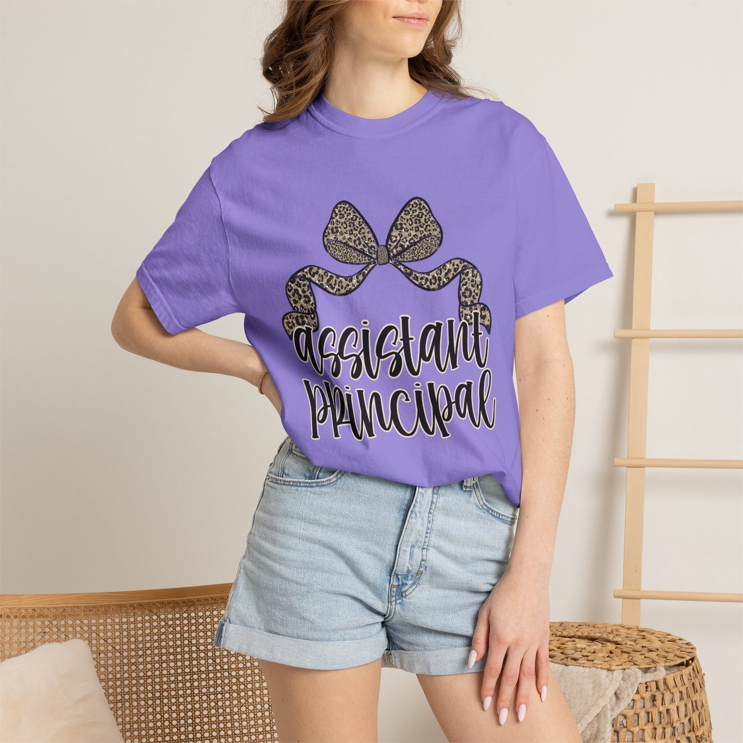 Assistant Principal Leopard Bow T-Shirt