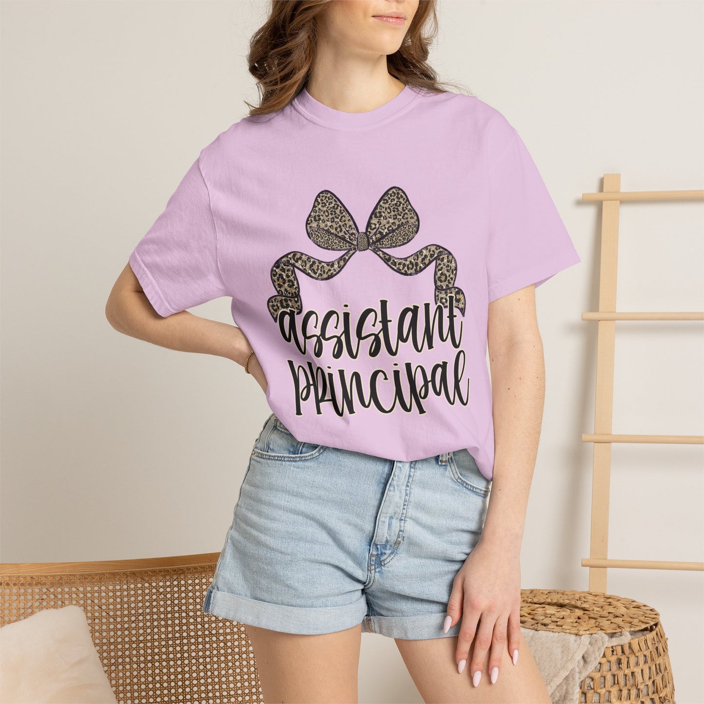 Assistant Principal Leopard Bow T-Shirt