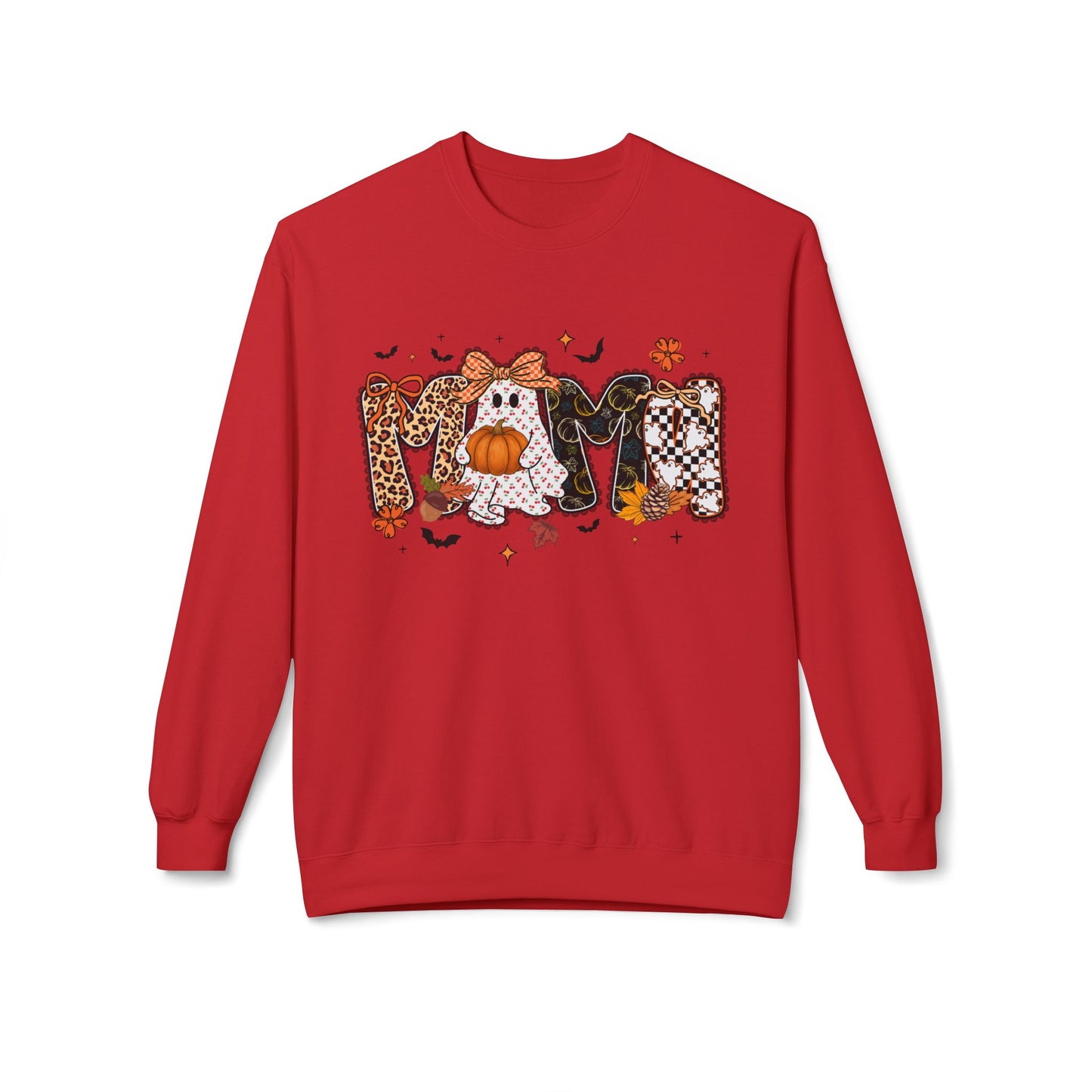Mom Halloween Sweatshirt — Cute Pumpkin & Leopard Fall Crewneck