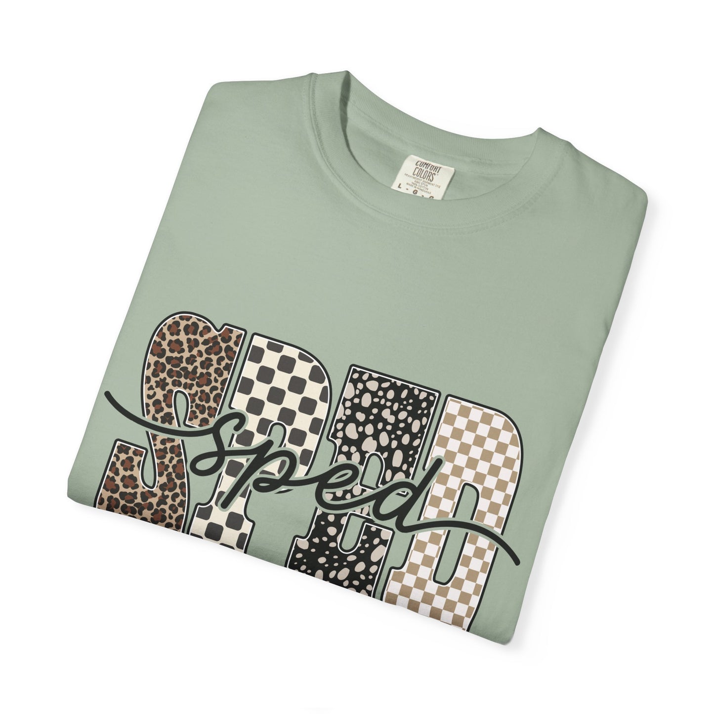 Sped Leopard & Checker Tee — Graphic Retro Racing T-Shirt